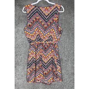 Toxik Dress Womens Size Medium Elastic Waist Zippered‎ Pockets Sleeveless Aztec